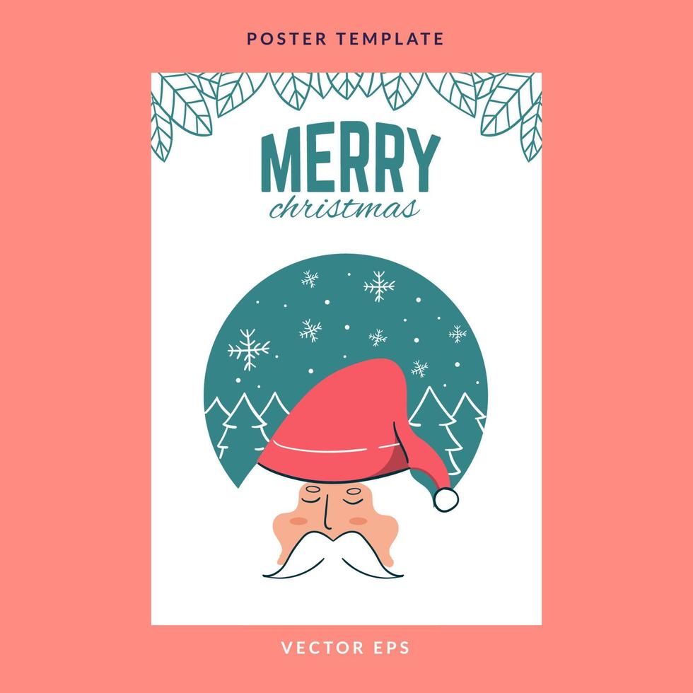 cartel de feliz navidad de santa claus vector