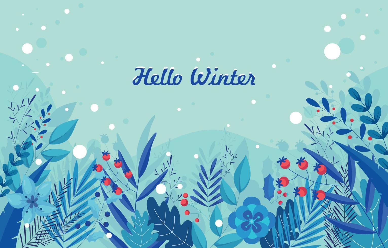 fondo floral de invierno vector