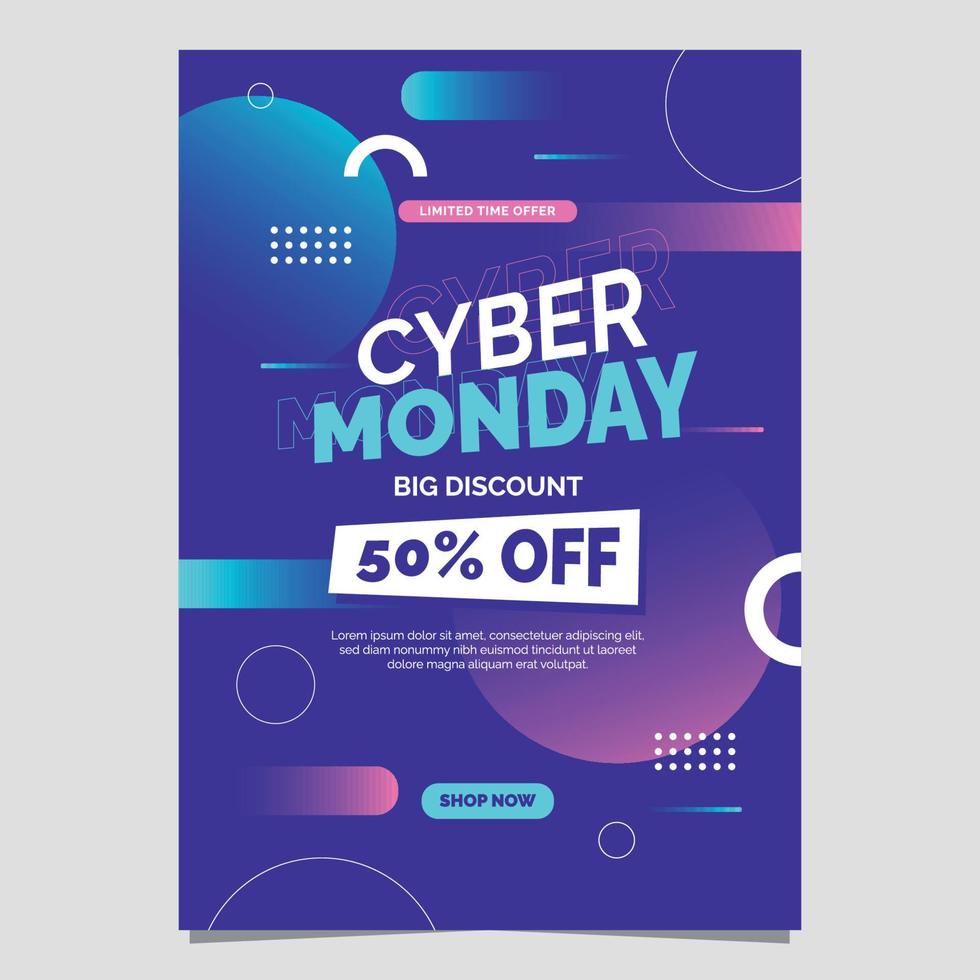 cartel de venta de cyber monday vector