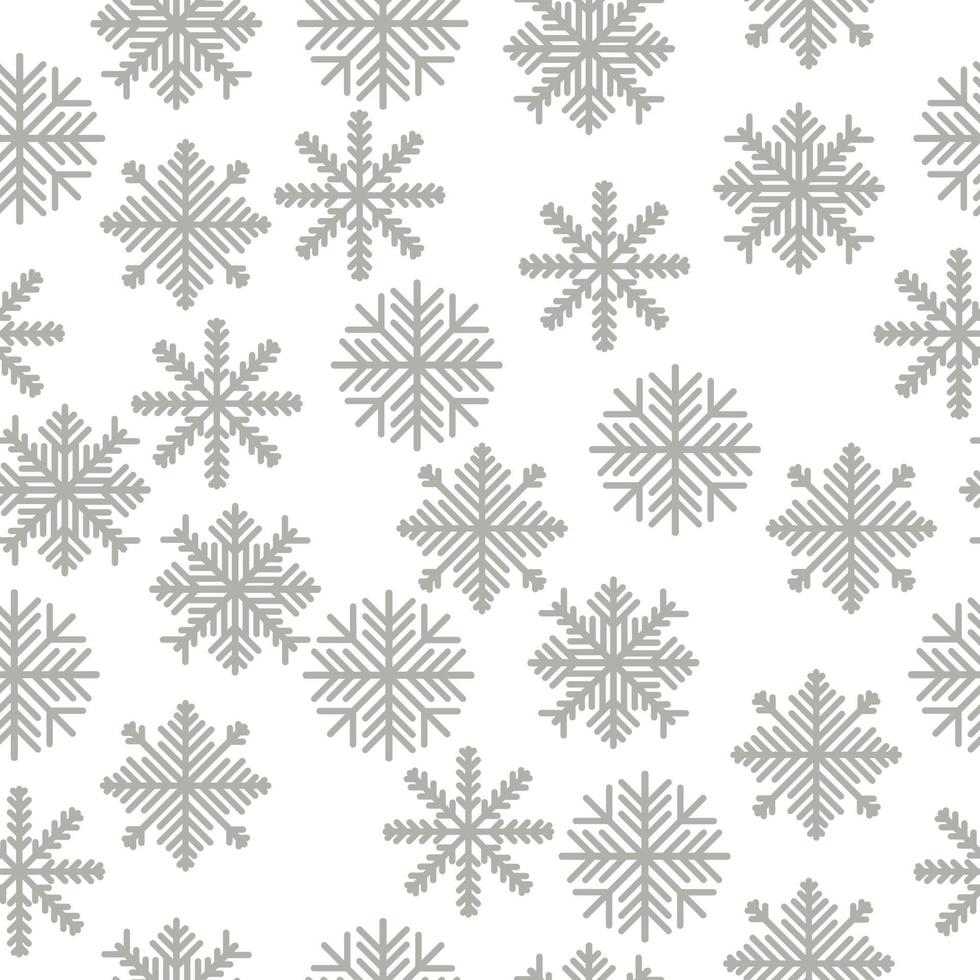 copos de nieve estampados de patrones sin fisuras, elementos de invierno sobre un fondo blanco vector