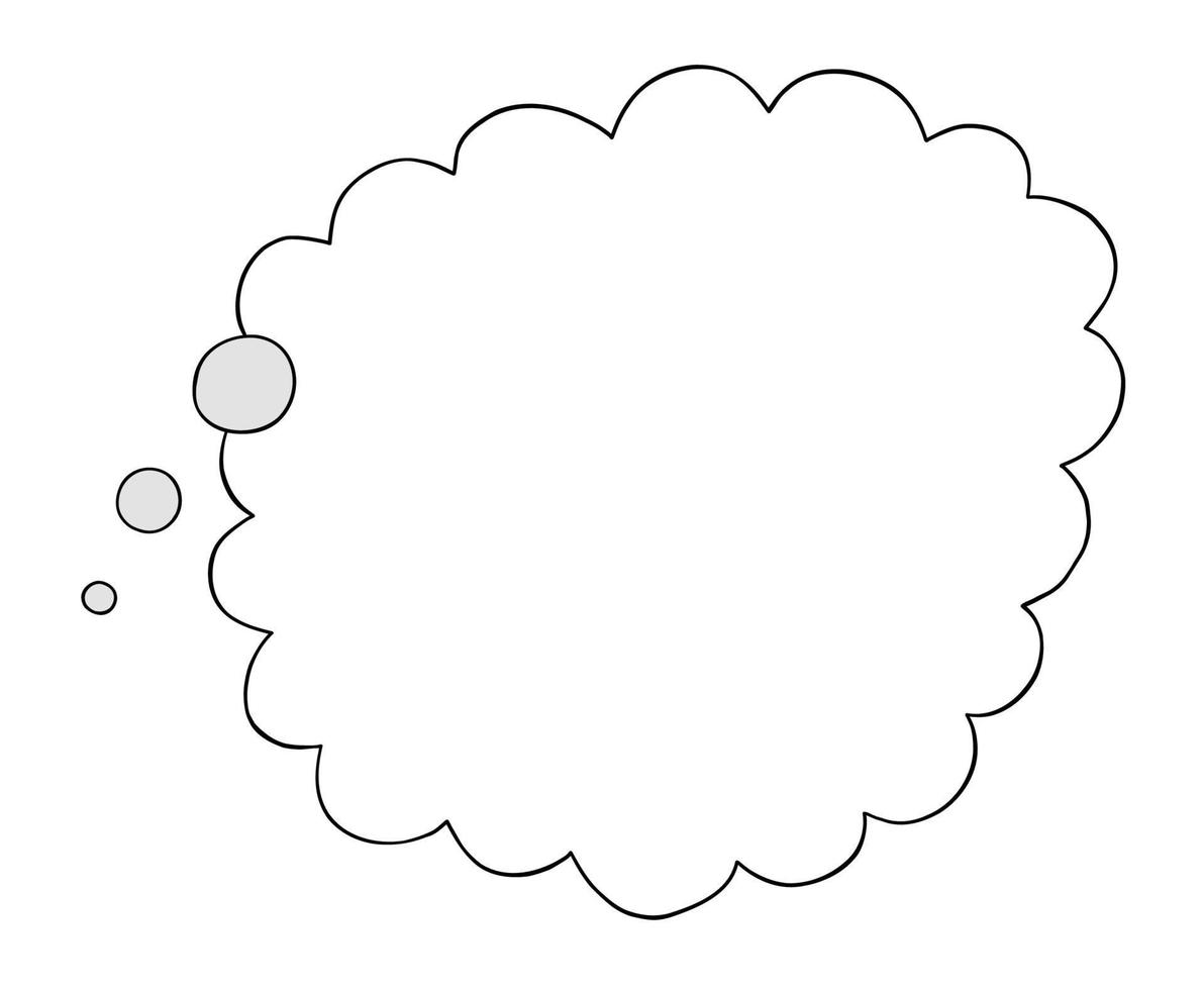 Cartoon blank thought bubble, vector illustration