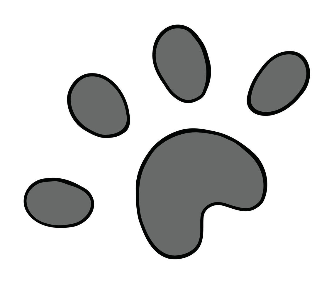 Cartoon animal footprint, vector illustration