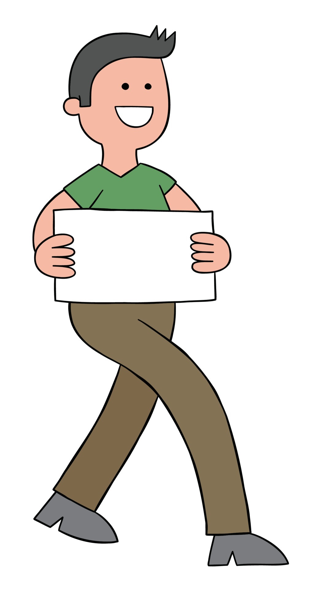 Cartoon happy man walking and holding blank sign, vector illustration  3692231 Vector Art at Vecteezy