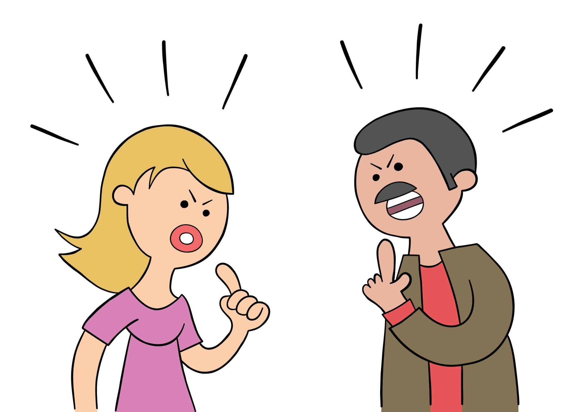 Cartoon wife and husband angry and arguing, vector illustration 3692261  Vector Art at Vecteezy