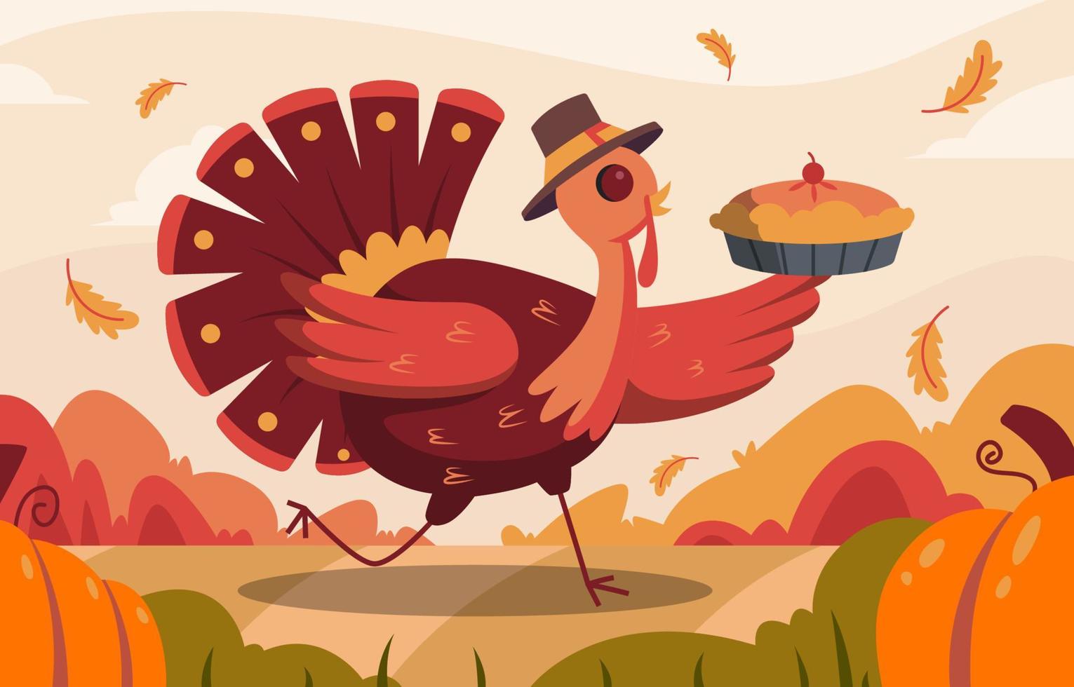 Turkey Celebrates Thanksgiving vector