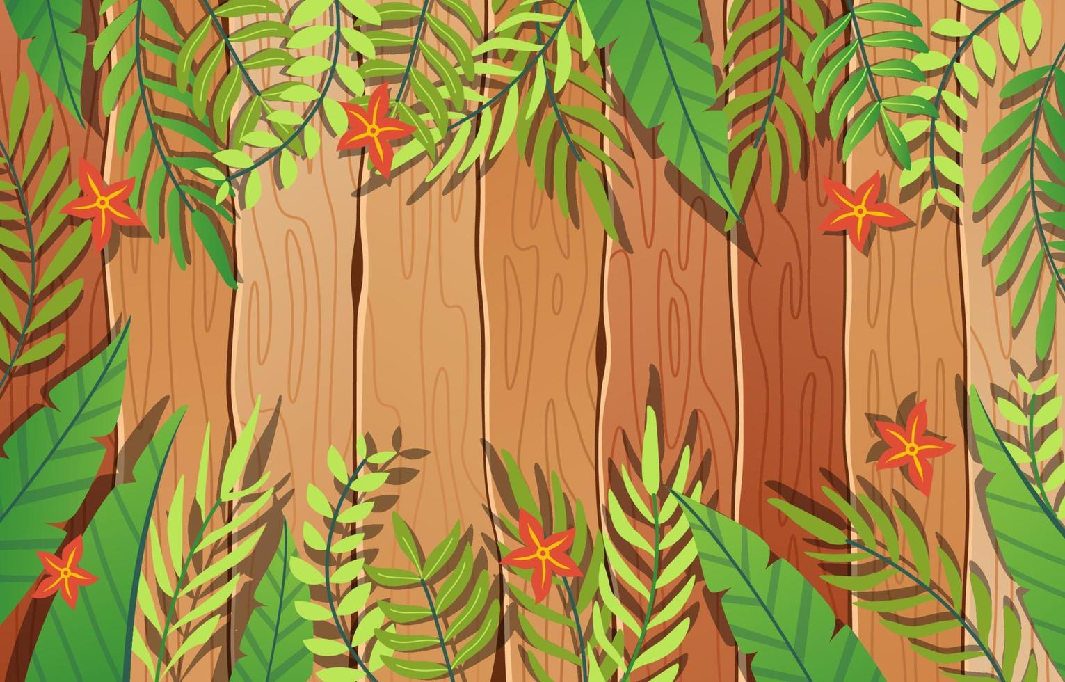 Wood and Foliages Background Concept vector