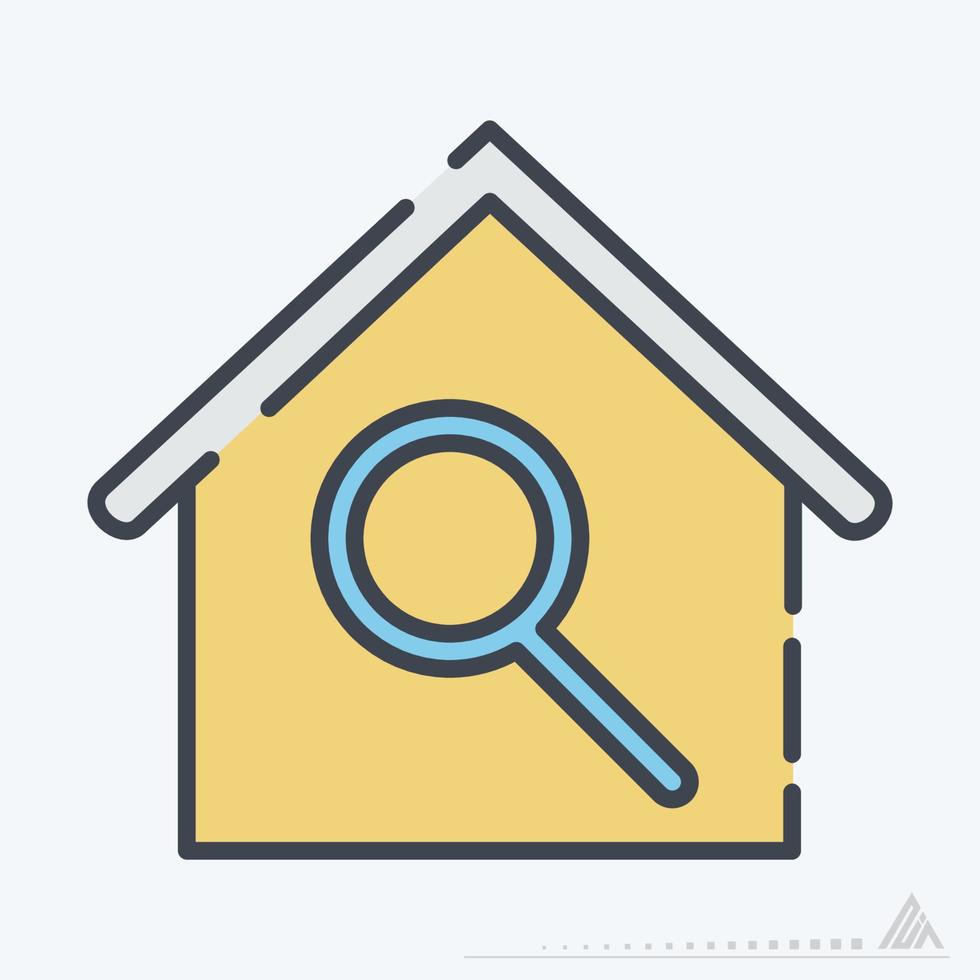 Vector Graphic of House Search - Line Cut Style