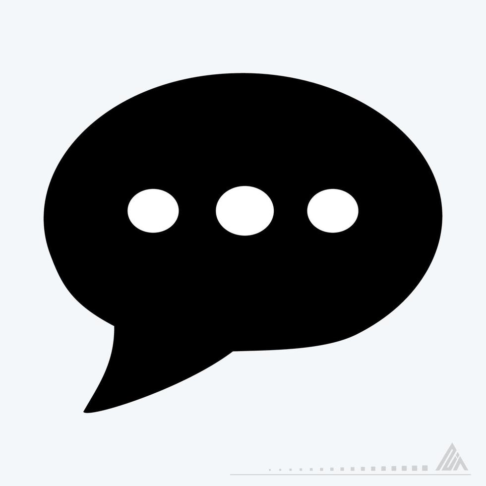 Icon Vector of Message Bubble with dots - Glyph Style