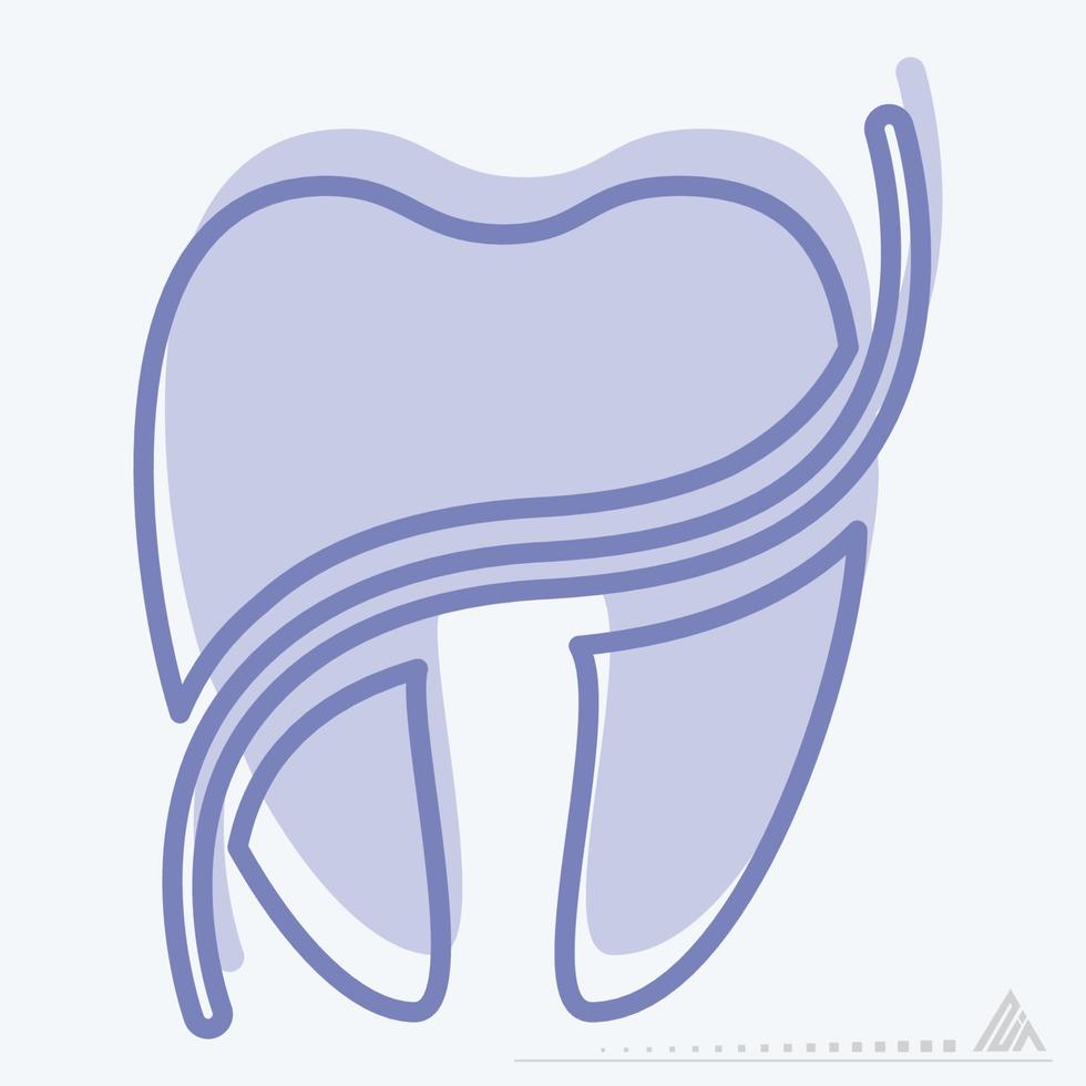 Icon Vector of Dental Floss - Two Tone Style