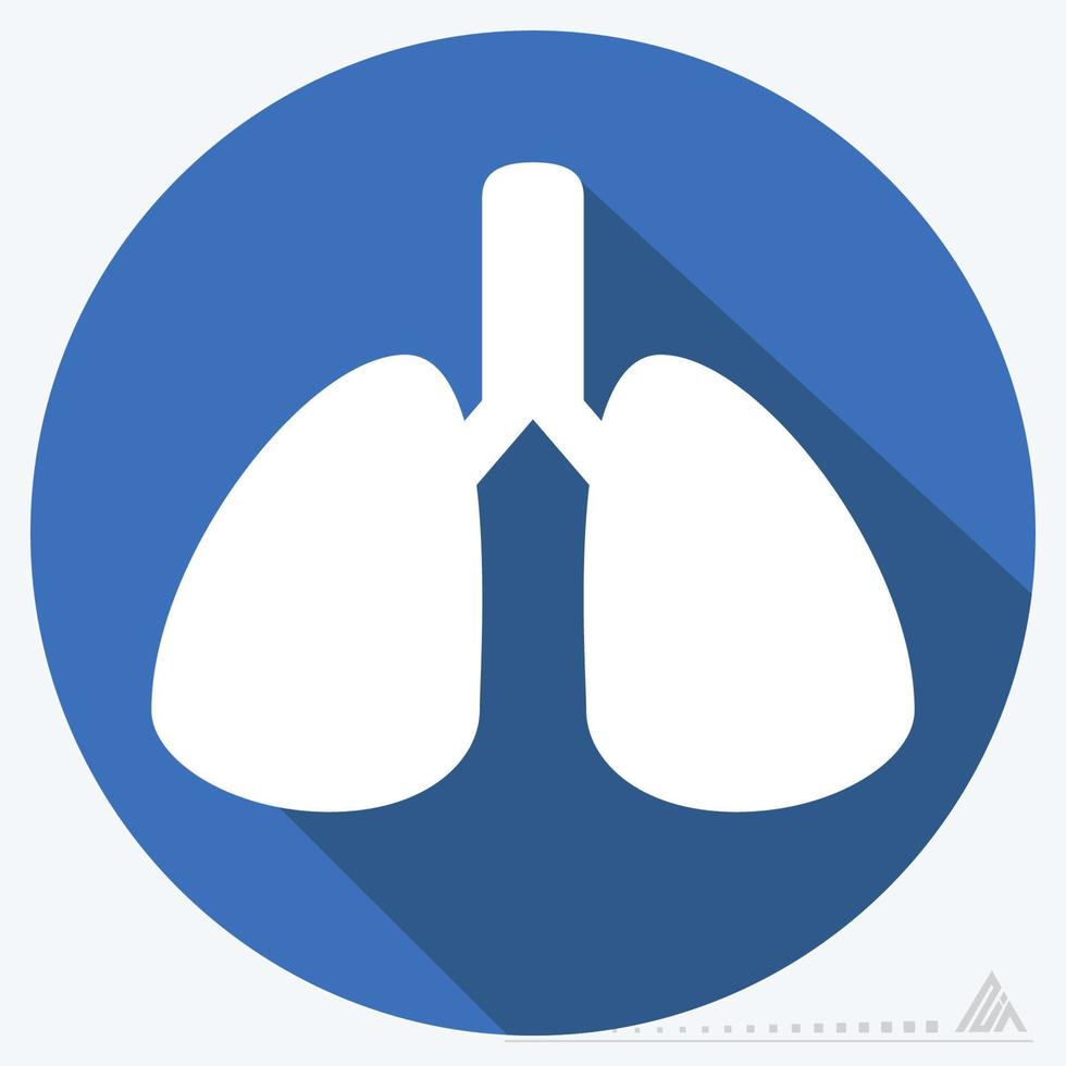 Icon Vector of Lungs - Long Shadow Style