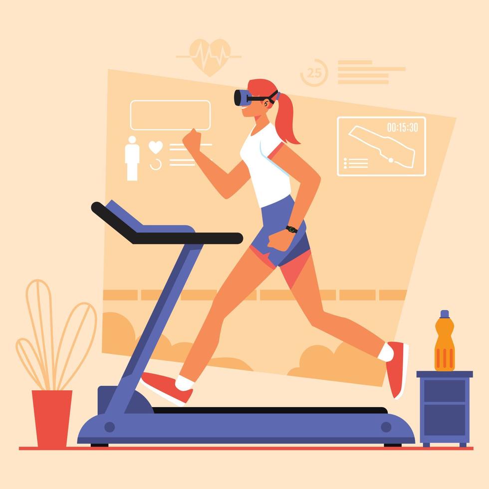 Virtual Run at Home vector