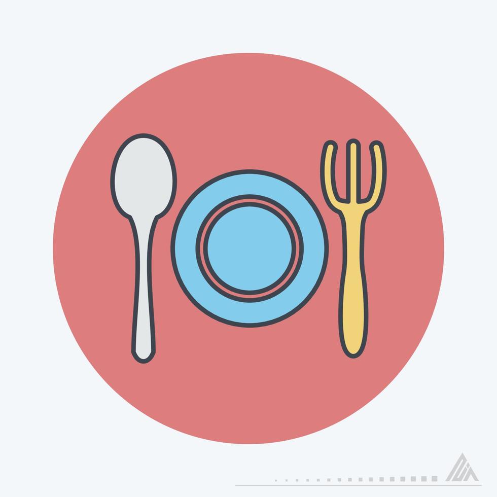 Vector Graphic of Dinner - Color Mate Style