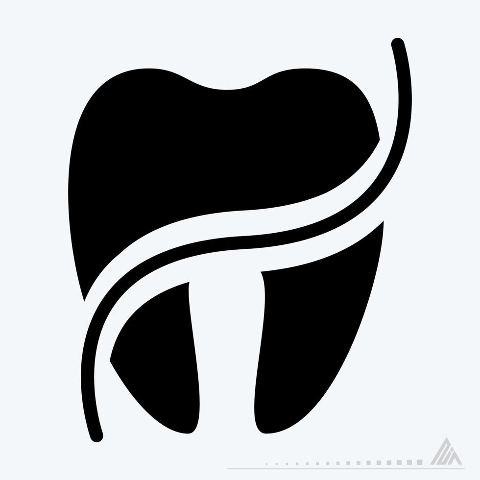 vector icono de hilo dental - estilo glifo