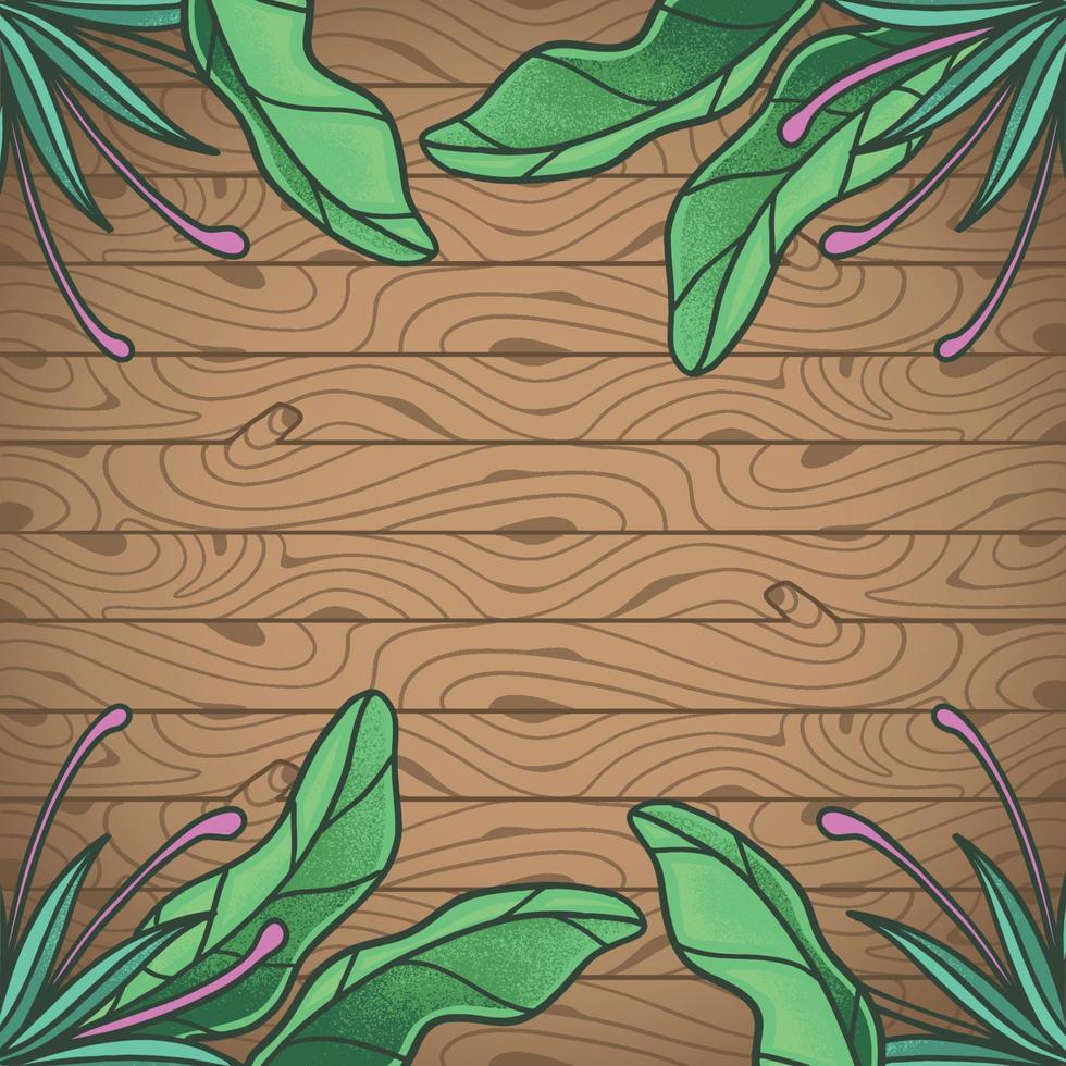 Floral Wood Foliages Natural vector