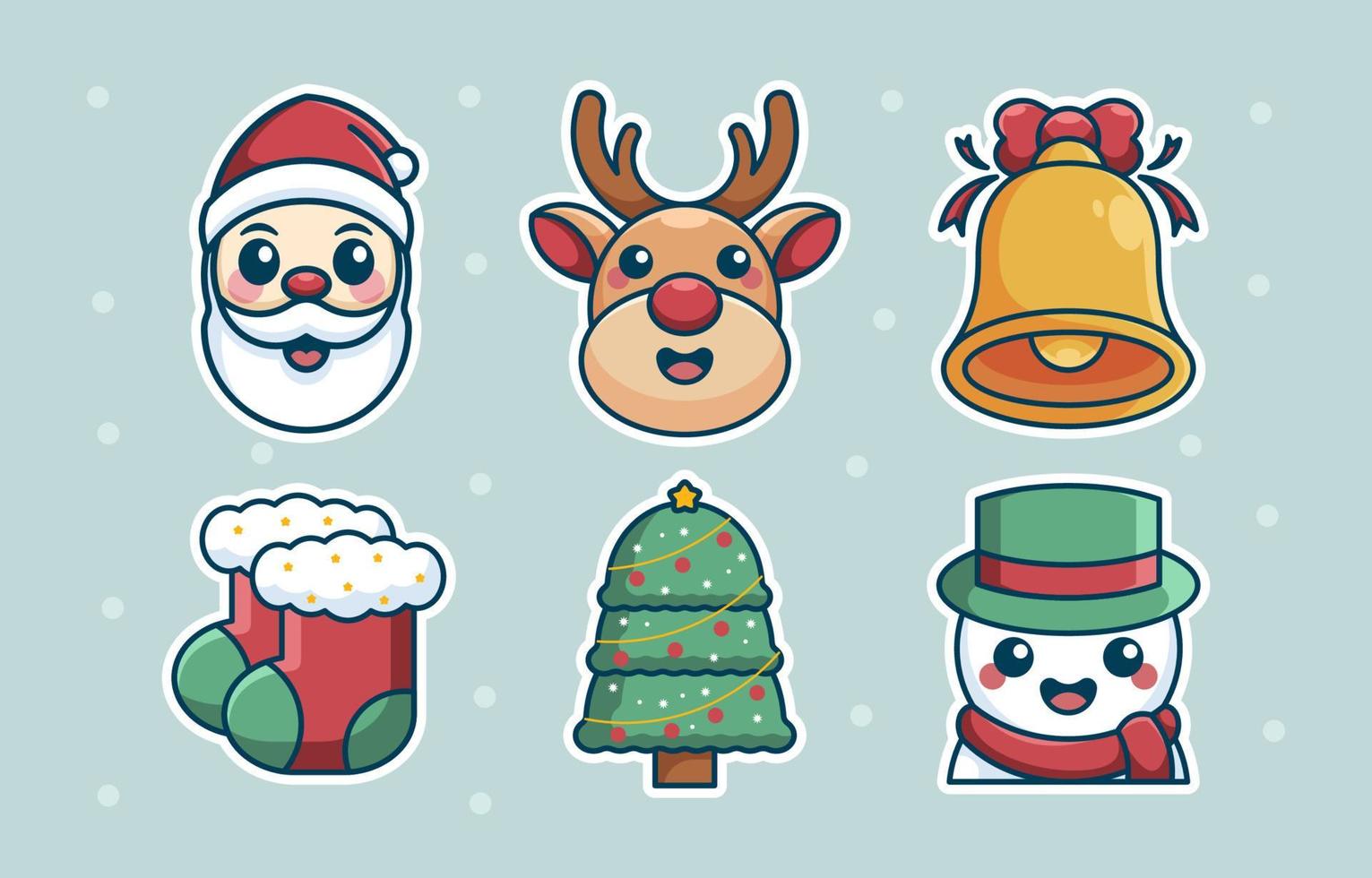 Christmas Item Sticker Set vector