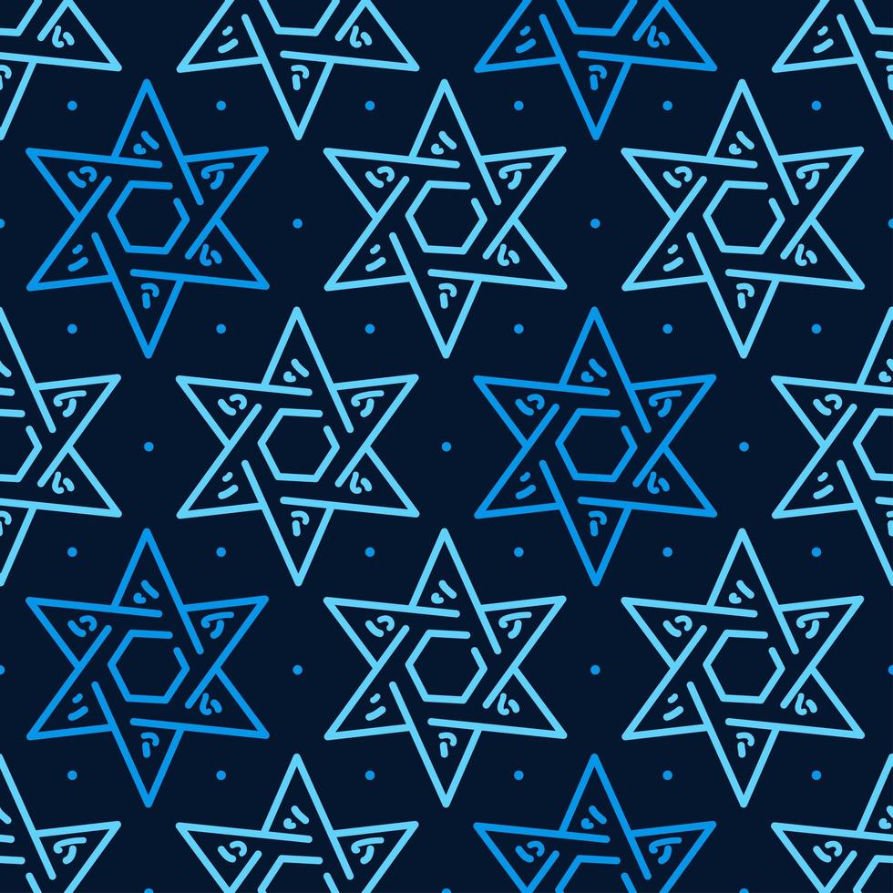 Magen David star seamless. Jewish Israeli symbol pattern for Hanukkah vector