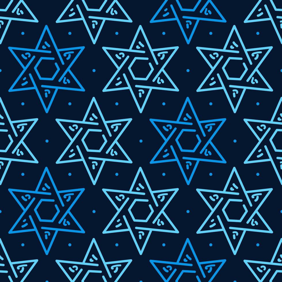 Magen David star seamless. Jewish Israeli symbol pattern for Hanukkah vector