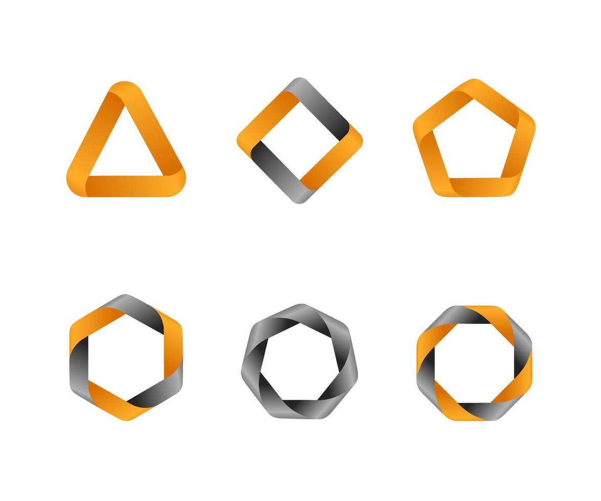 polygon shape design collection vector