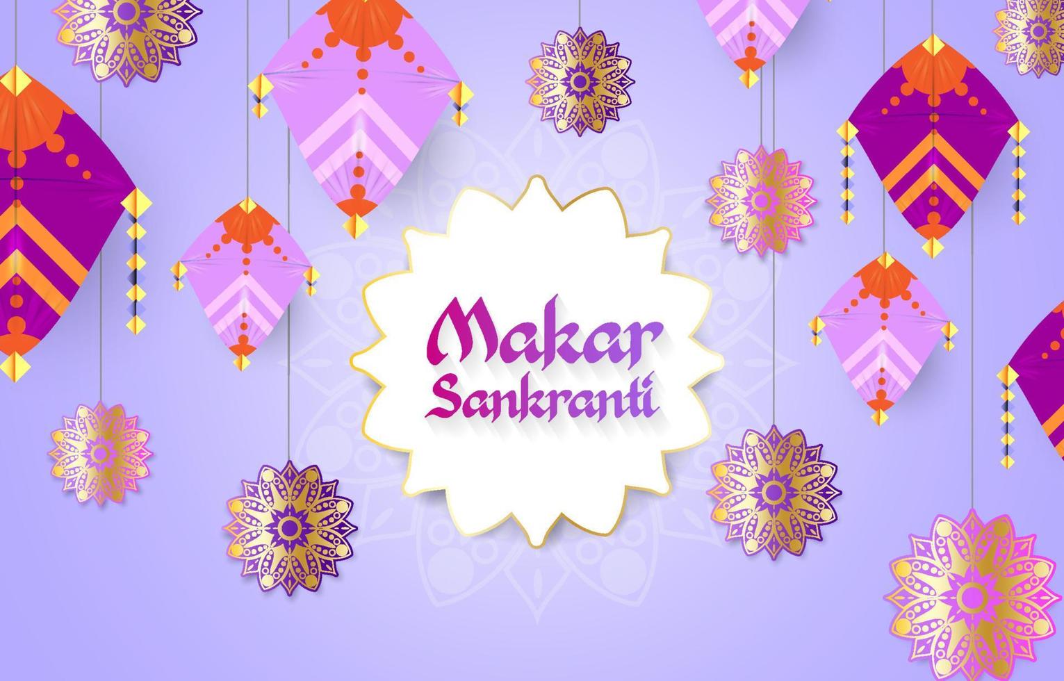 makar sankranti festival de cometas de la india vector