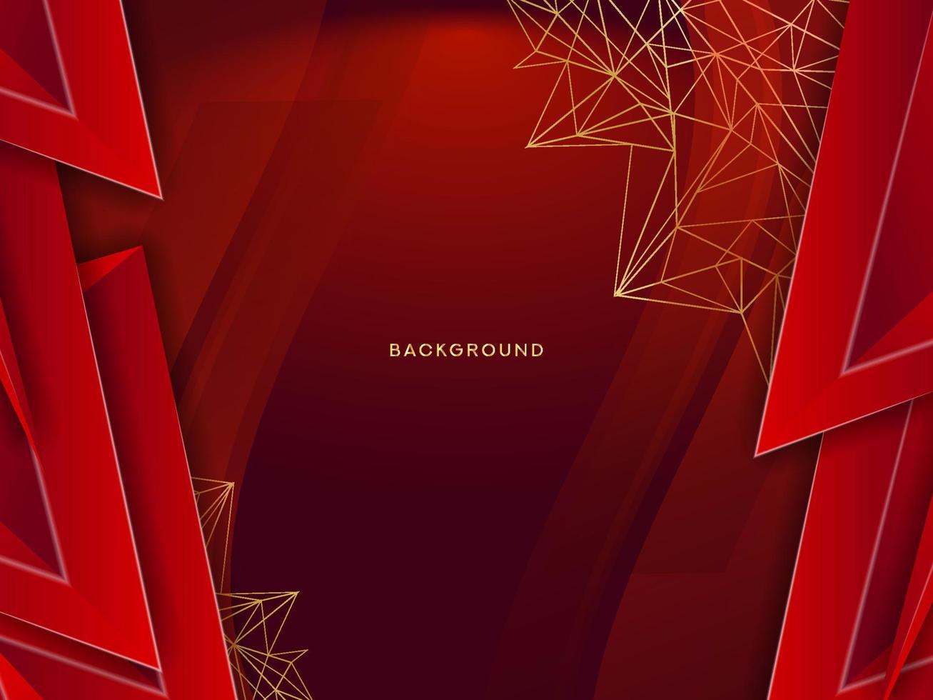 Red Background of Geometrical Elements vector