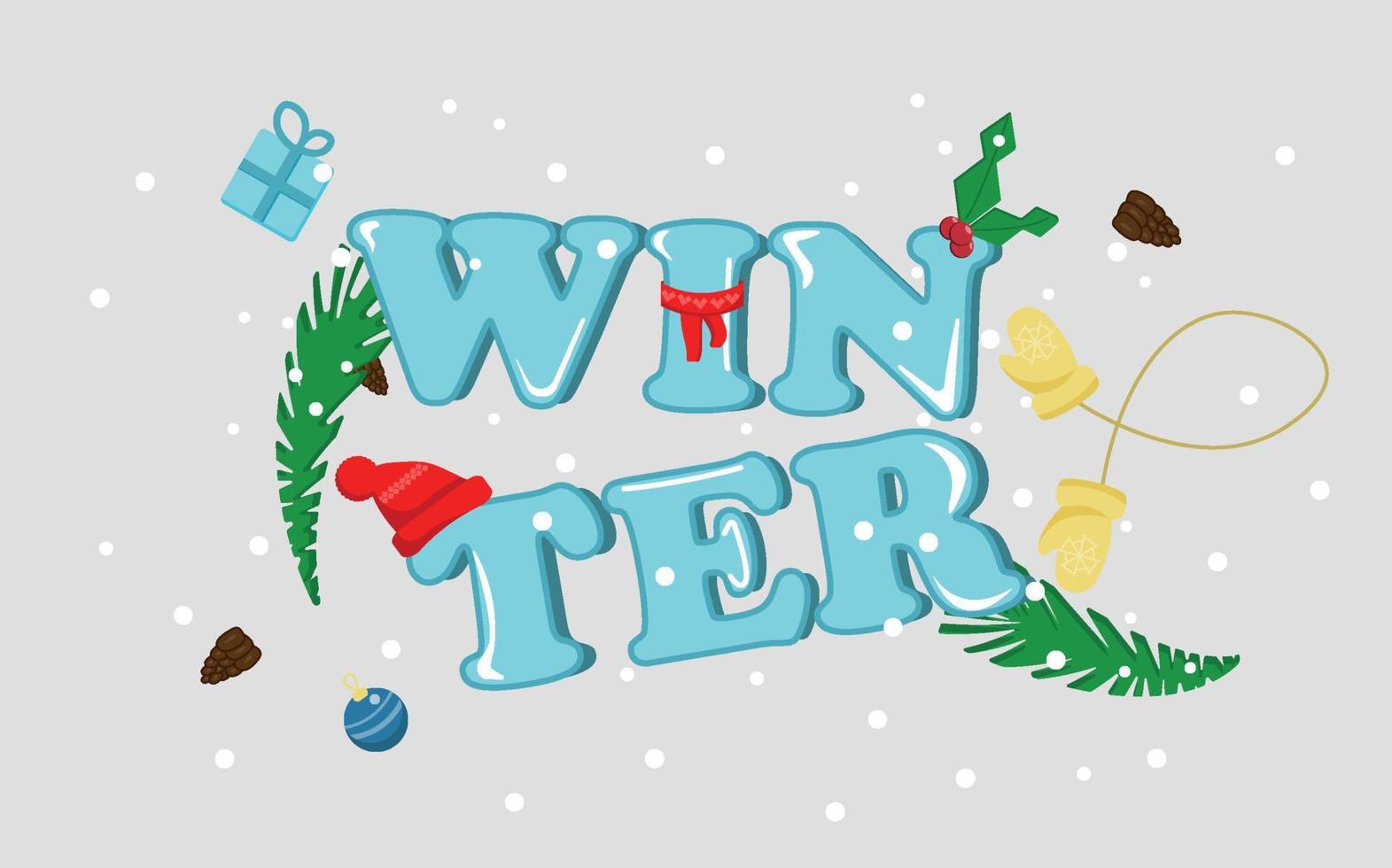 tarjeta de Navidad. tema de invierno. Actitud festiva. humor de año nuevo. ilustración vectorial vector