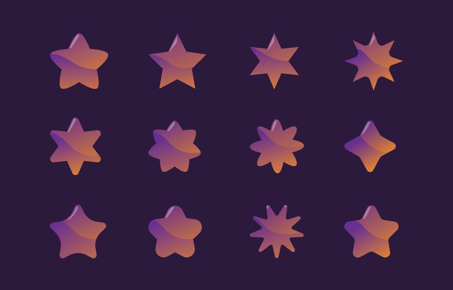 Star Icon Set vector
