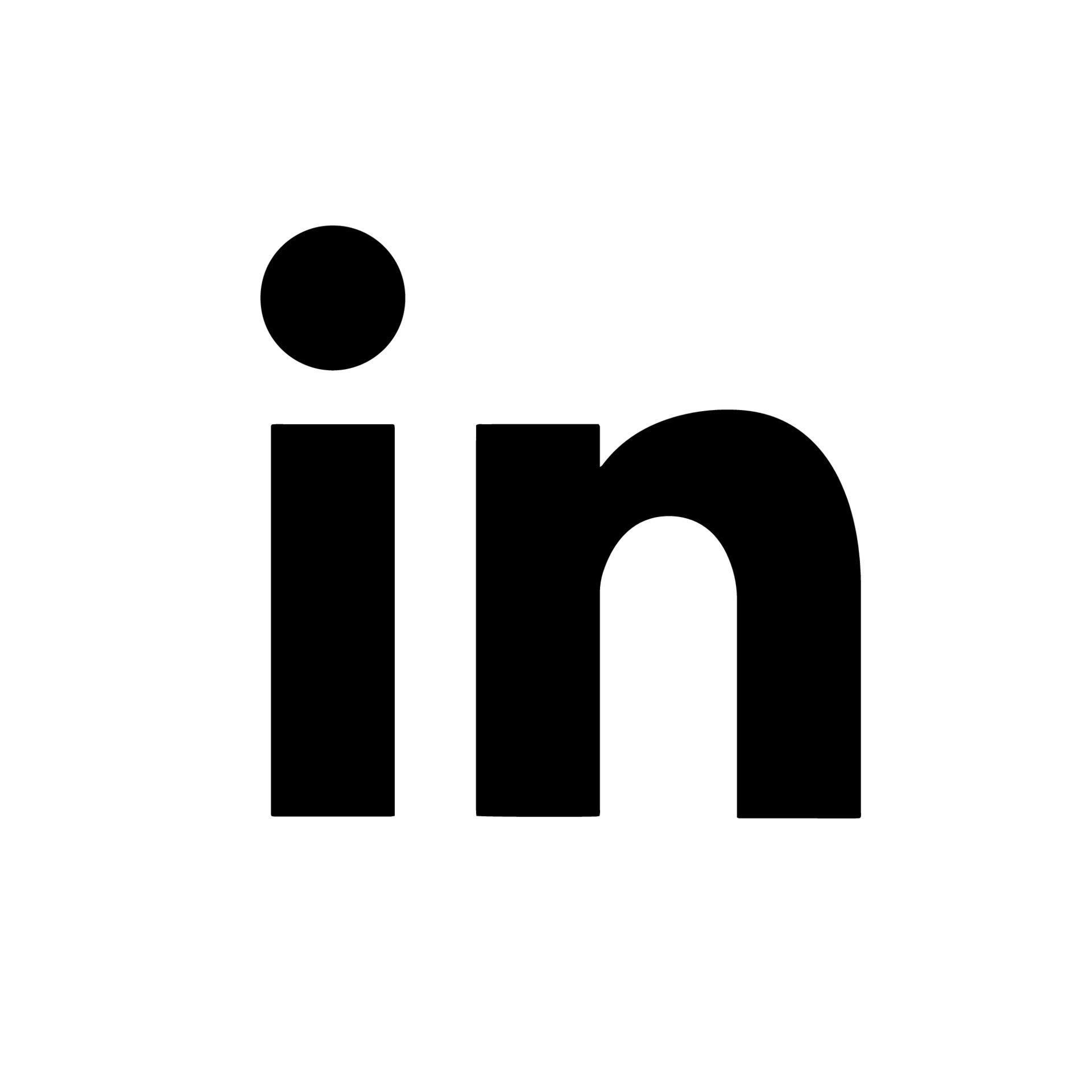LinkedIn American business logo. Social media icon. Black pictogram