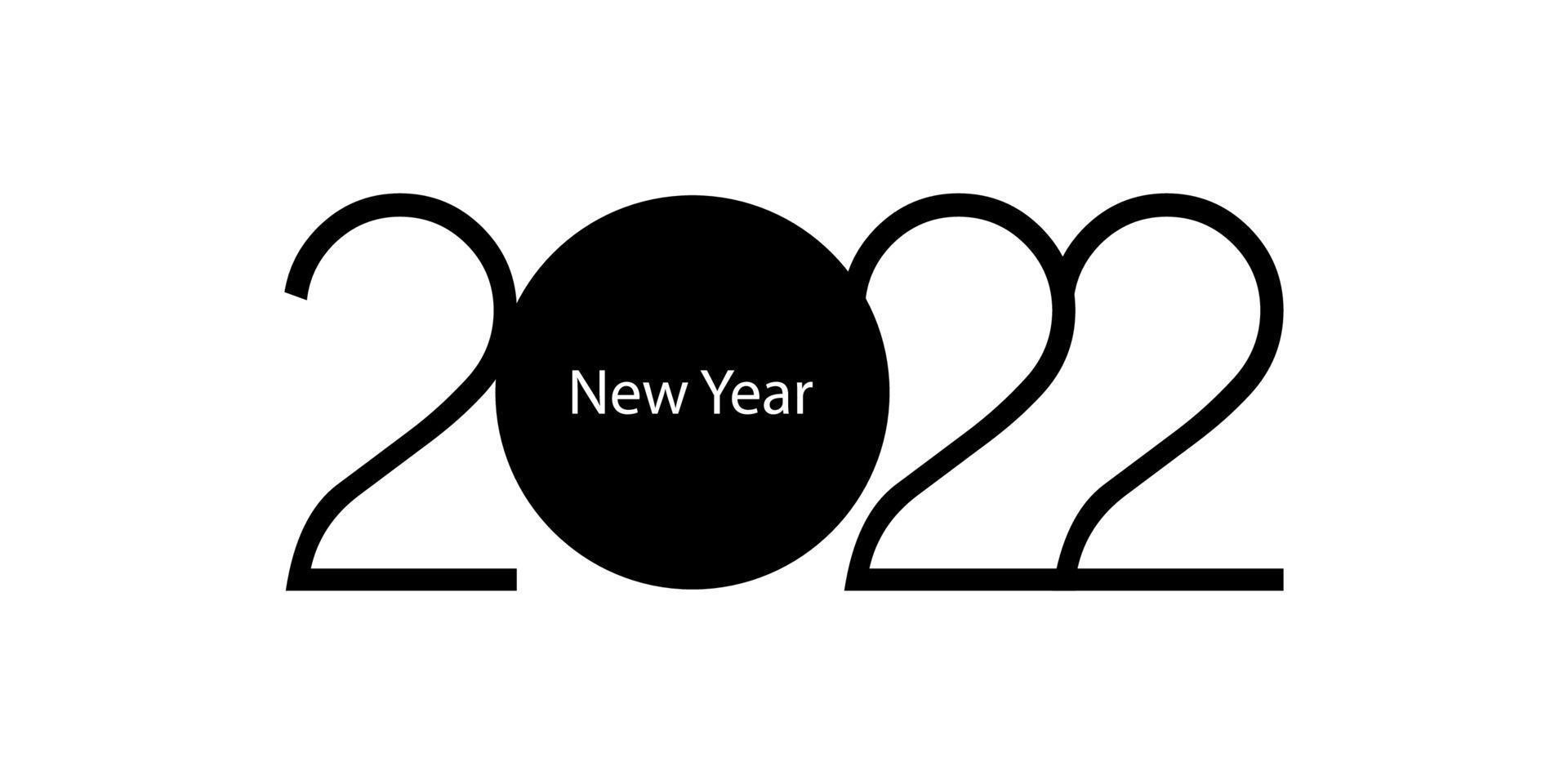 Diseño de texto del logotipo de año nuevo 2022. Plantilla de diseño de número 2022. calendario simple icono. banner abstracto moderno. illustartiom gráfico vectorial aislado sobre fondo blanco vector