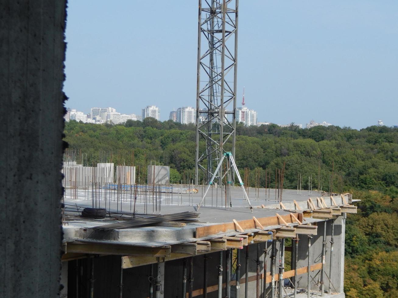 Construction of a residential building in a building photo