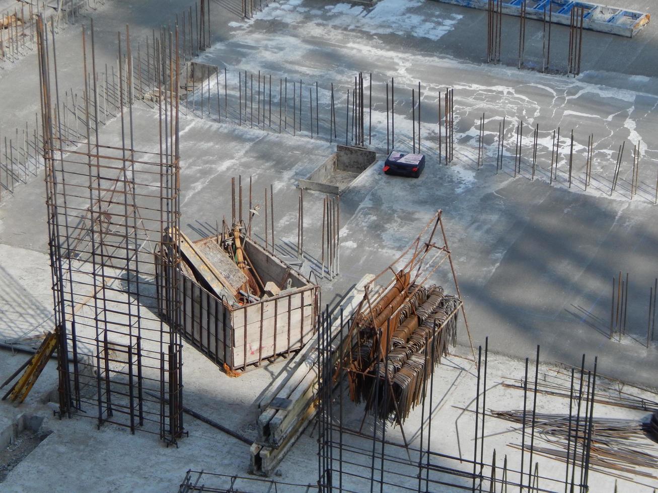 Construction of a residential building in a building photo