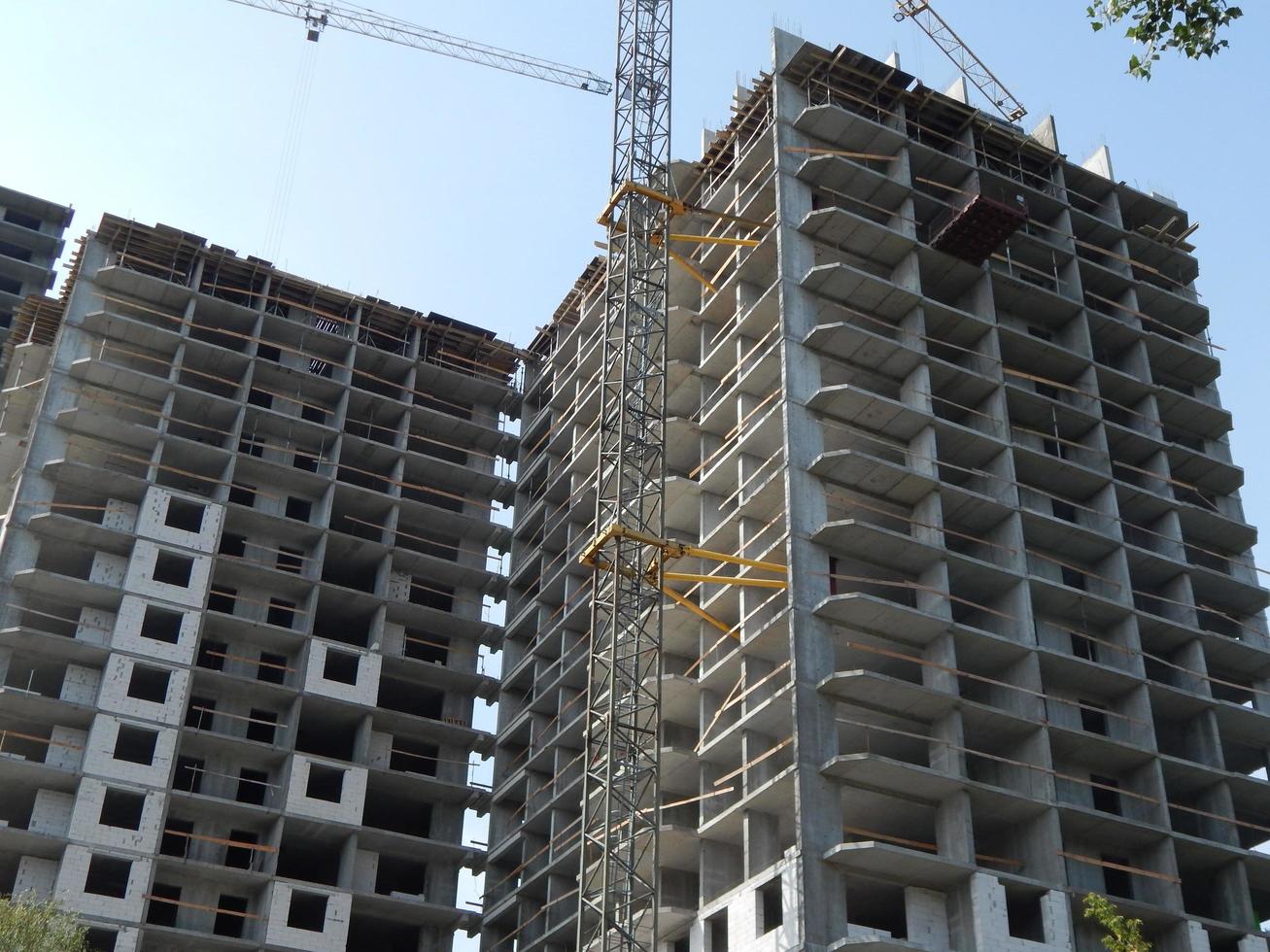 Construction of a residential building in a building photo