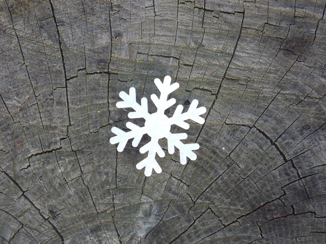 copo de nieve de papel blanco sobre fondo foto