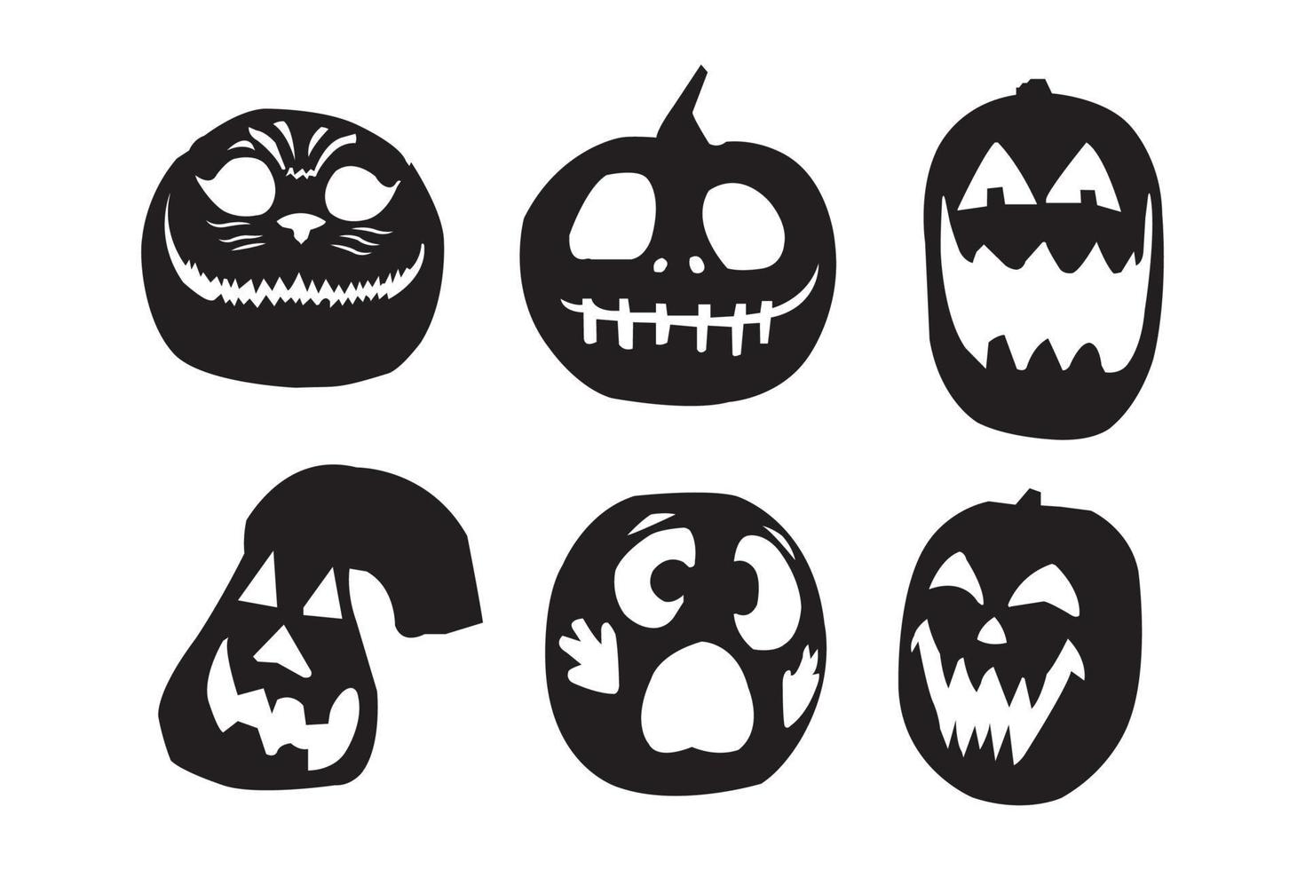 Halloween pumpkin silhouette vector illustration.