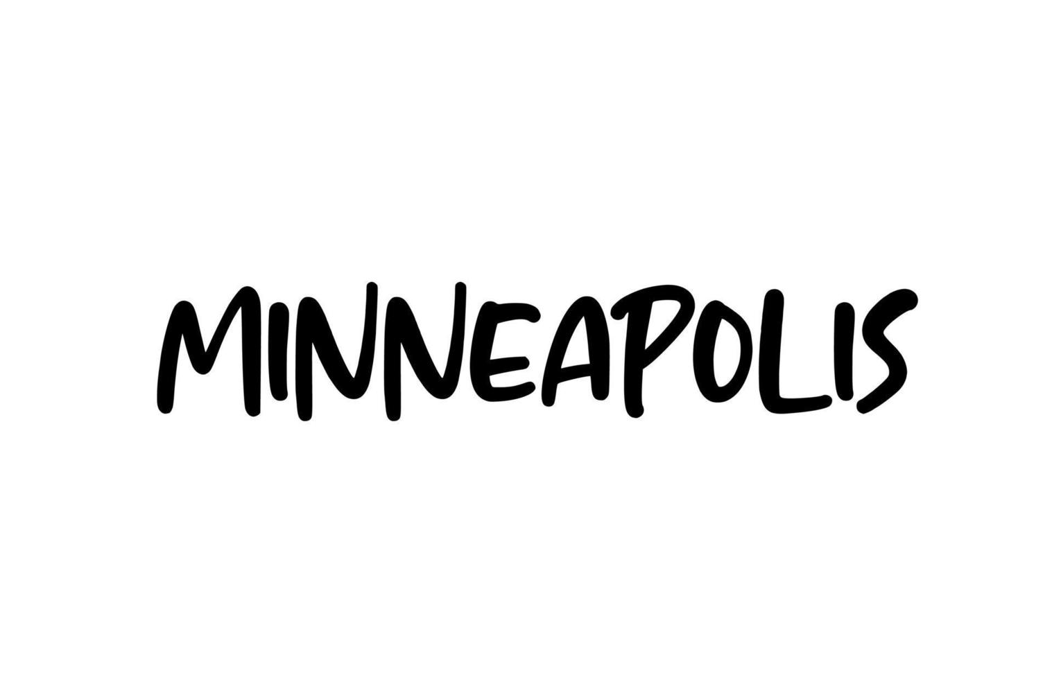 Letras de mano de texto de palabra de tipografía manuscrita de la ciudad de Minneapolis. texto de caligrafía moderna. de color negro vector