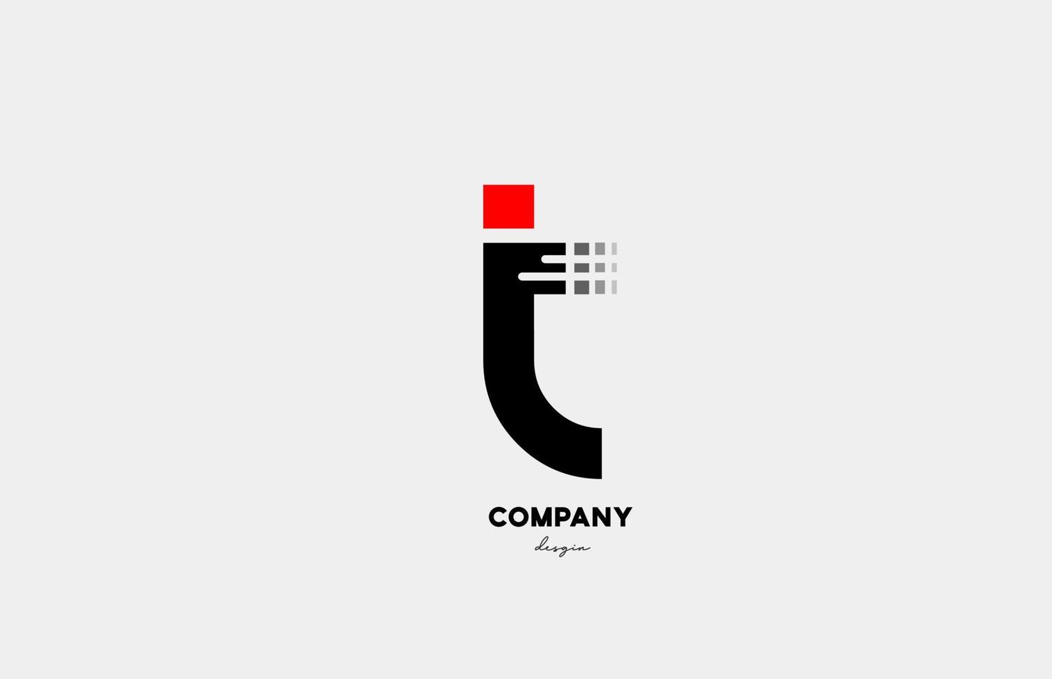 black red T alphabet letter logo icon design for business and company vector