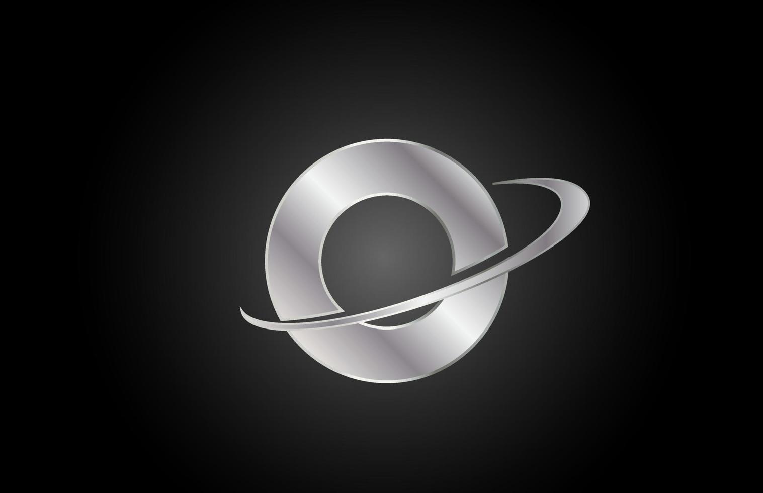 O metal alphabet letter logo icon for company with swoosh design vector