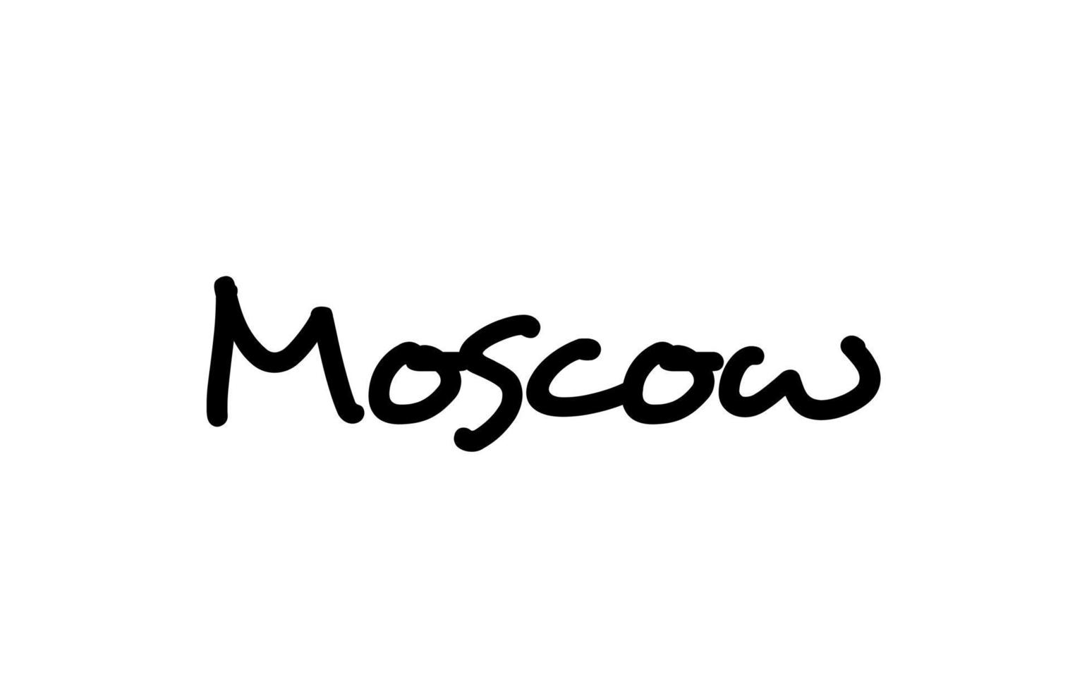 Moscow city handwritten word text hand lettering. Calligraphy text. Typography in black color vector