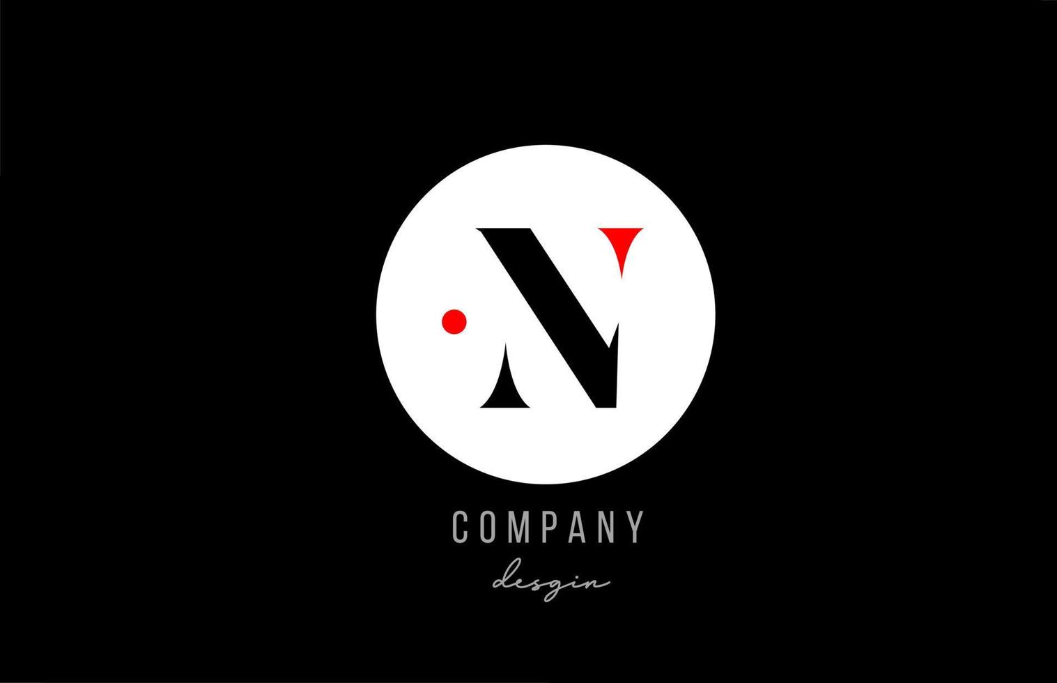 N letter alphabet logo icon design with white circle for business and company vector