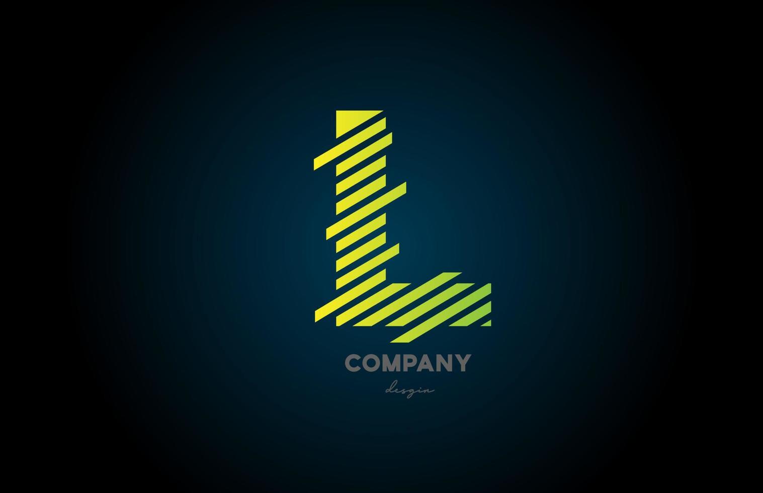L green alphabet letter logo icon design for business and company vector
