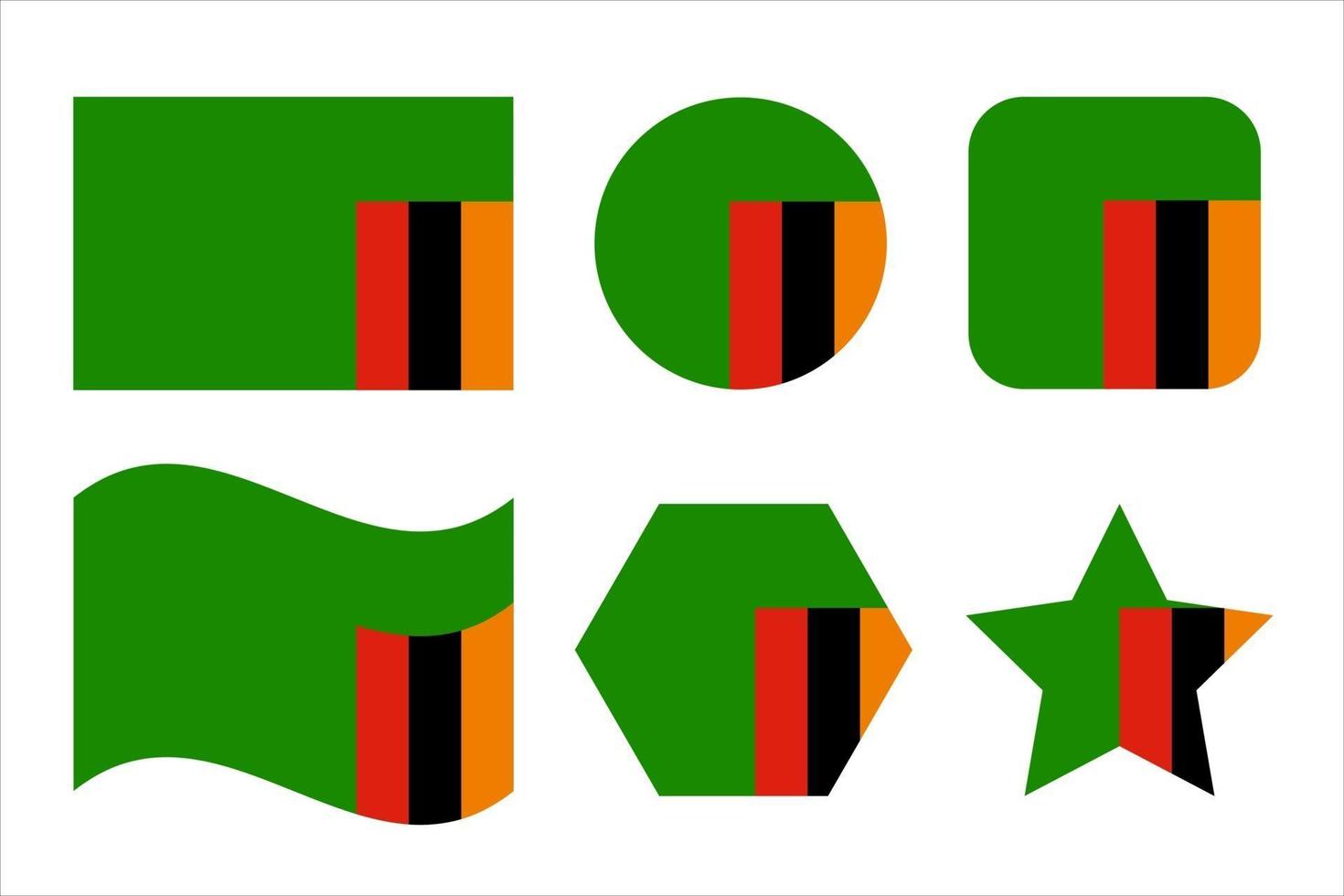 Zambia flag simple illustration for independence day or election vector