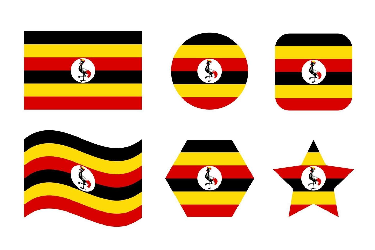 Uganda flag simple illustration for independence day or election vector