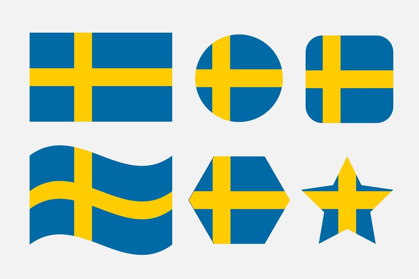 Ilustración simple de la bandera de Suecia para el día de la independencia o las elecciones vector