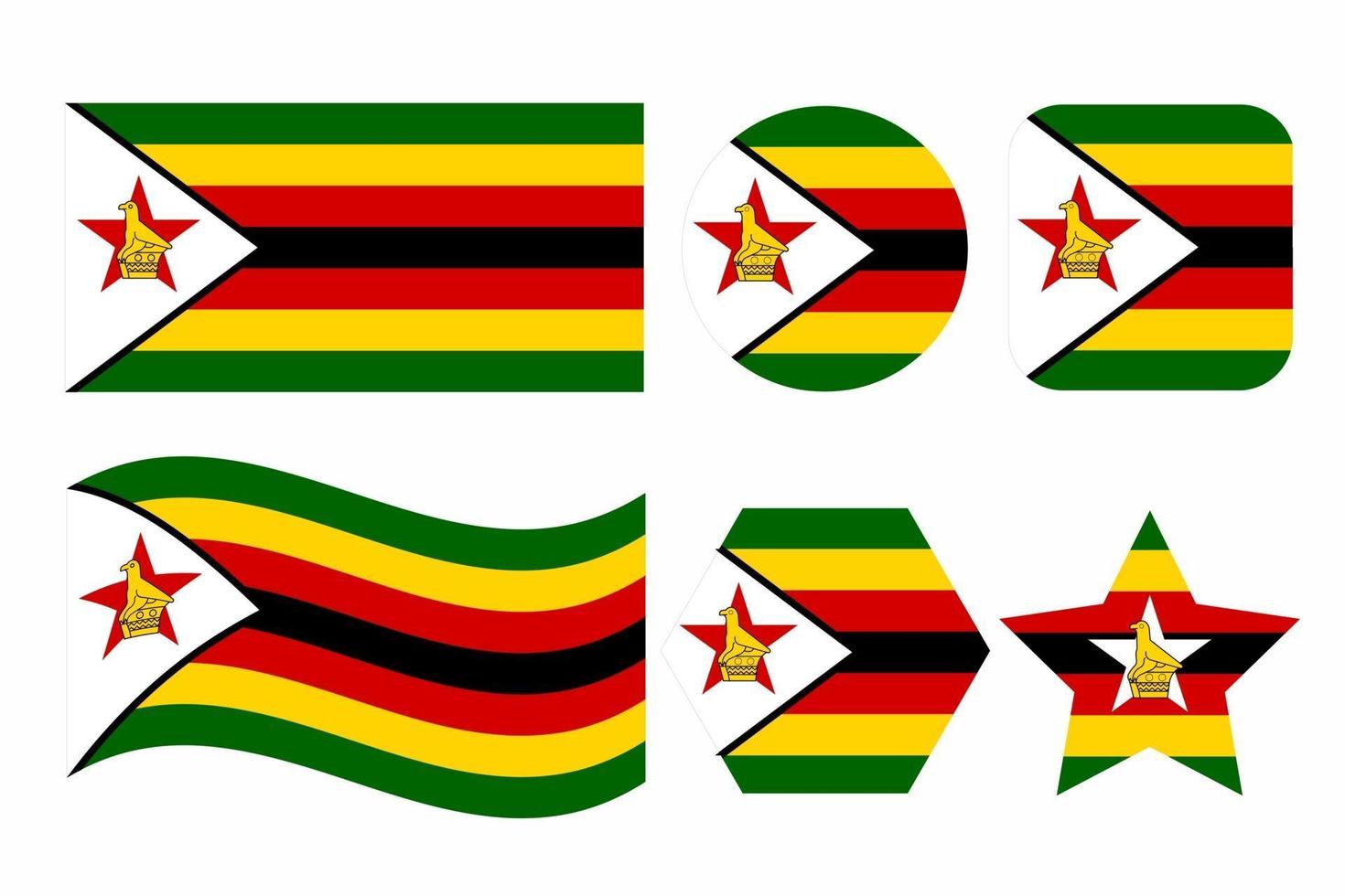 Zimbabwe flag simple illustration for independence day or election vector