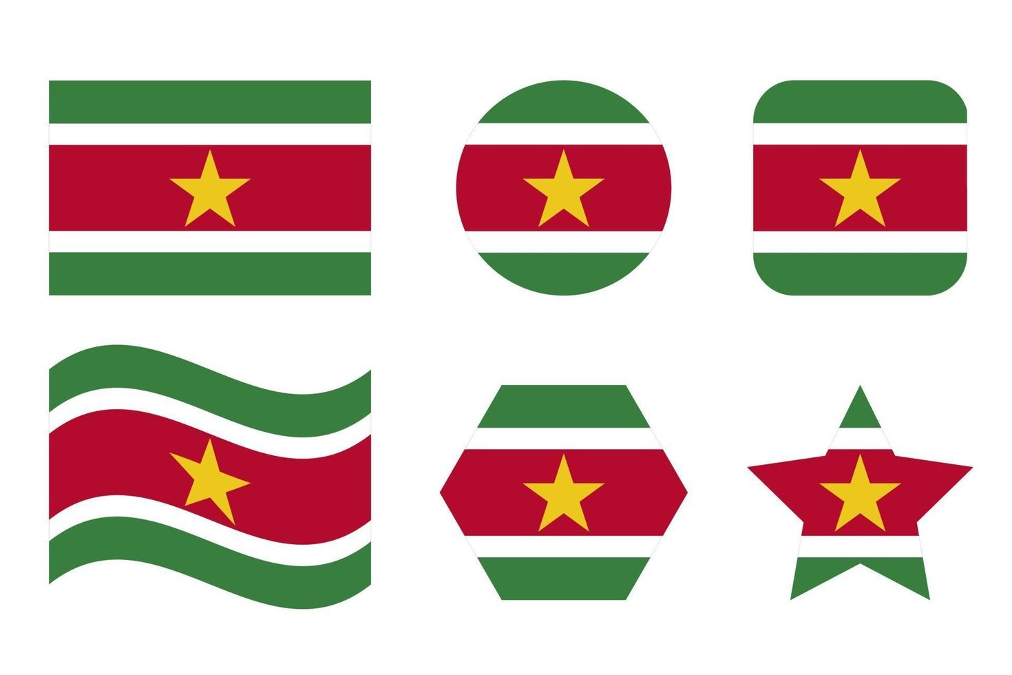 Suriname flag simple illustration for independence day or election vector