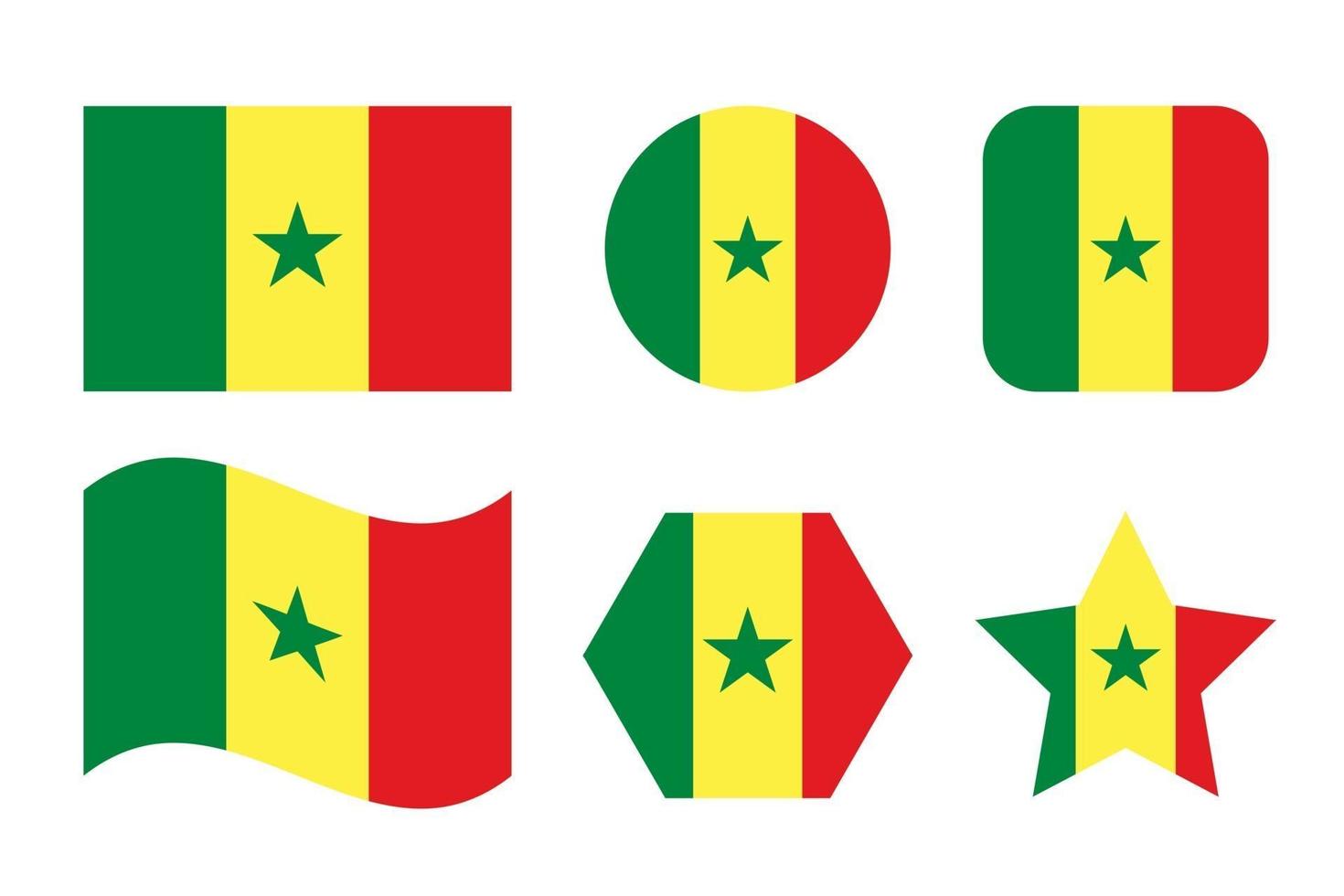 Senegal flag simple illustration for independence day or election vector