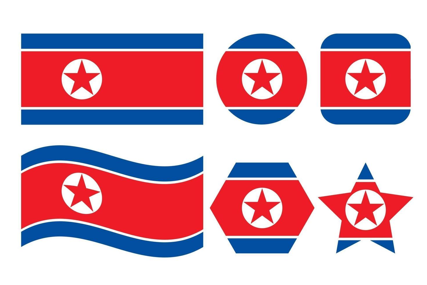 North Korea flag simple illustration for independence day or election vector