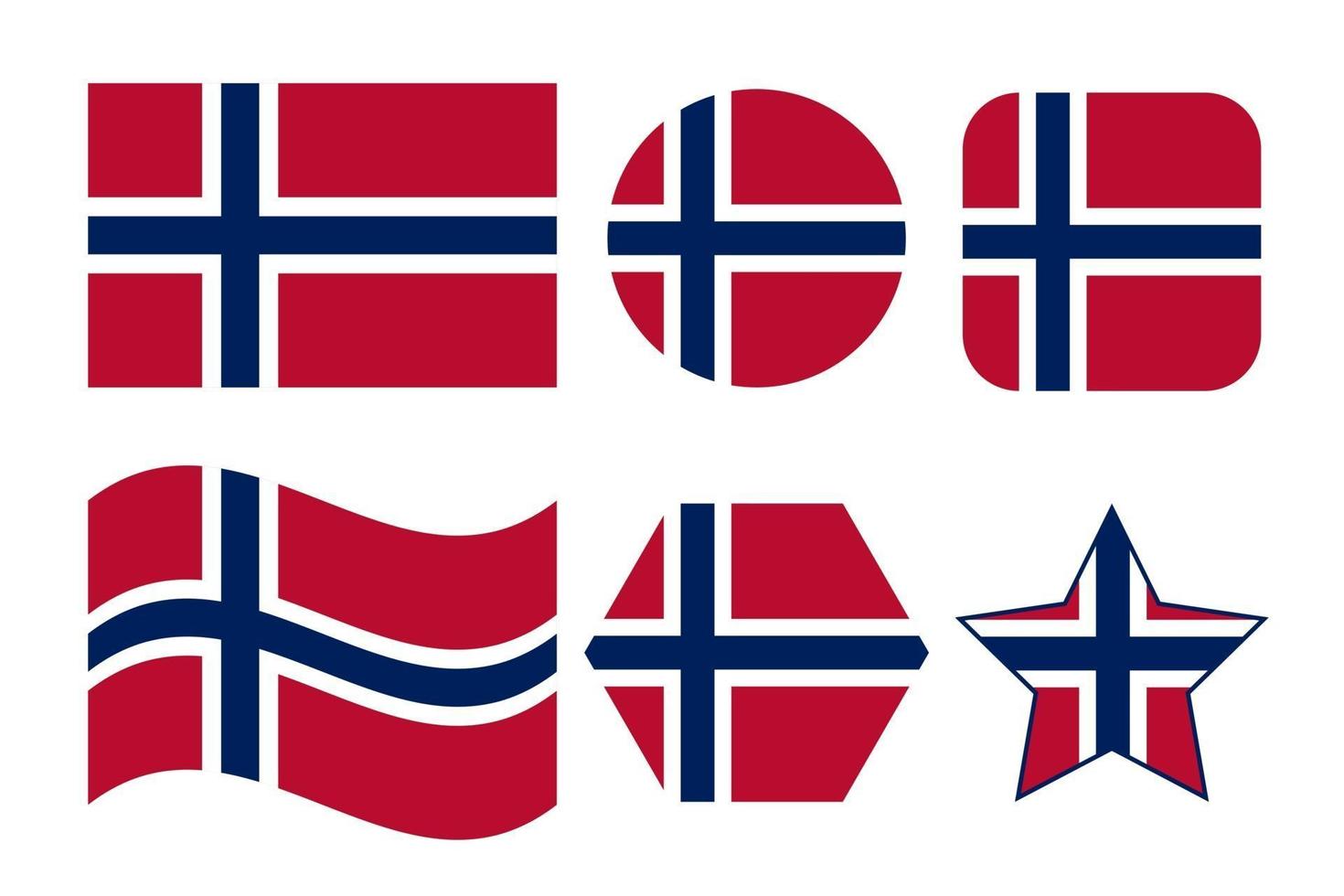 Norway flag simple illustration for independence day or election vector