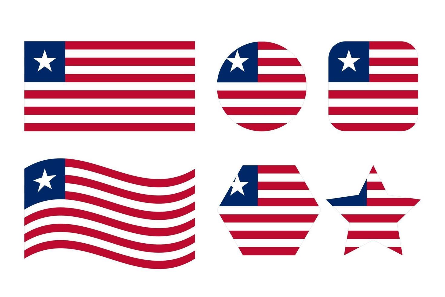 Liberia flag simple illustration for independence day or election vector