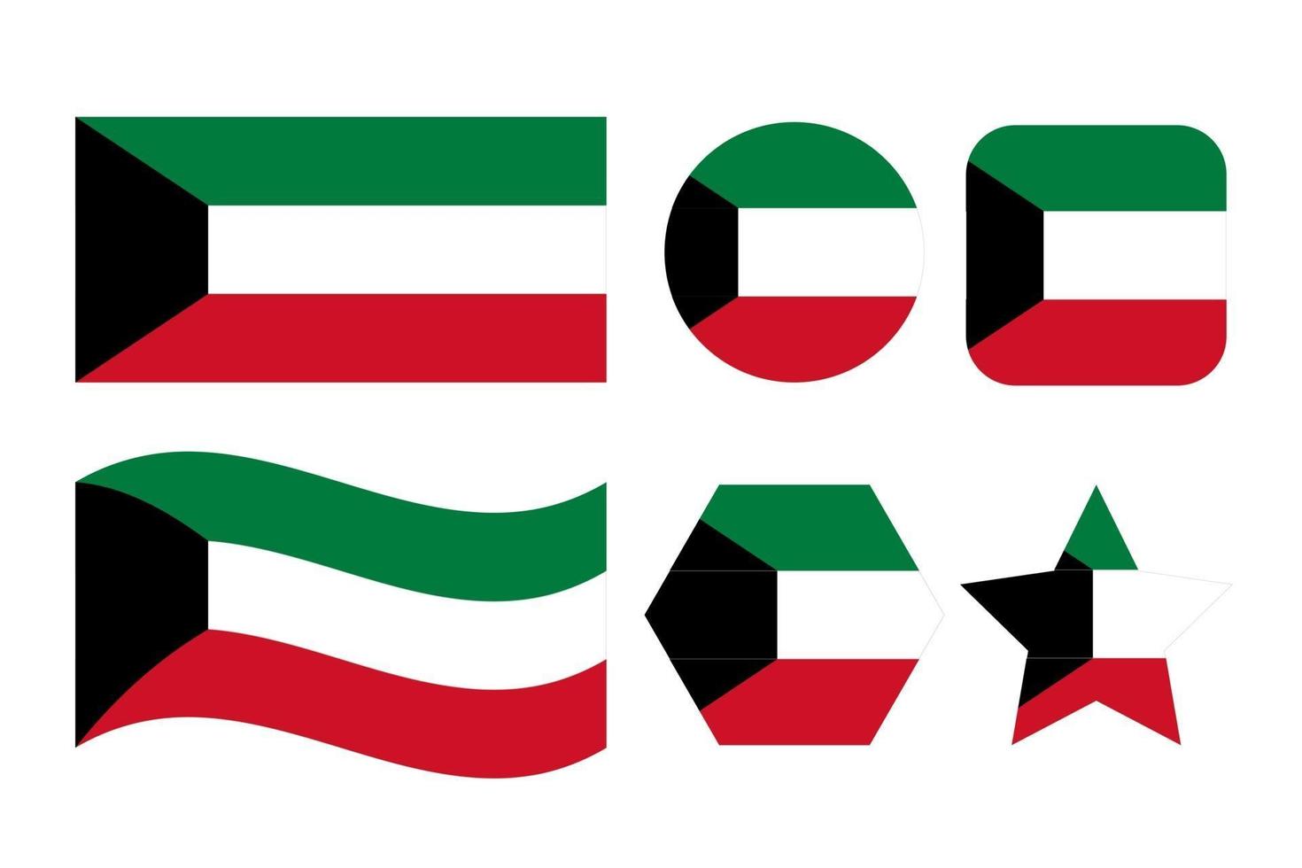 Ilustración simple de la bandera de Kuwait para el día de la independencia o las elecciones vector