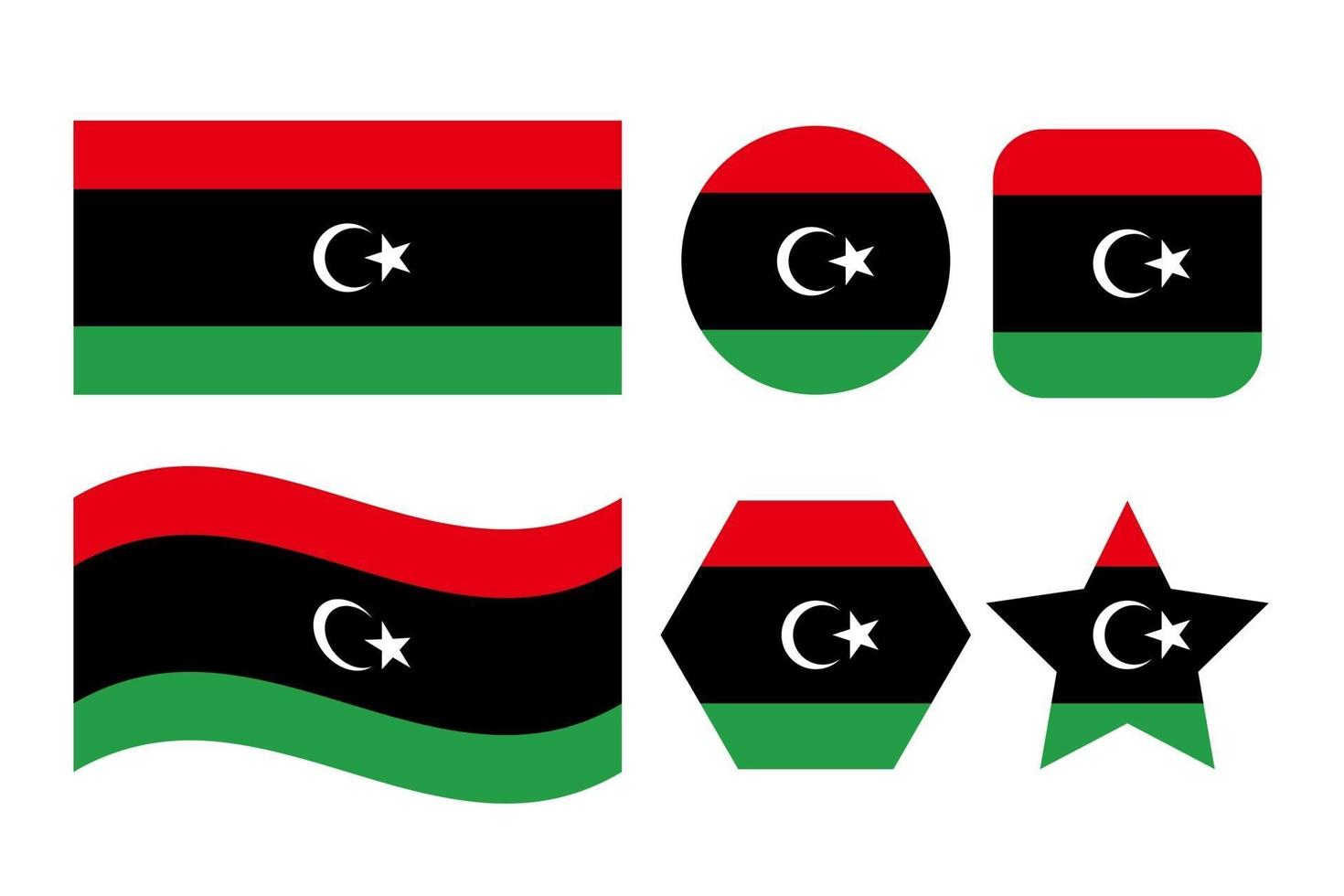 Libya flag simple illustration for independence day or election vector